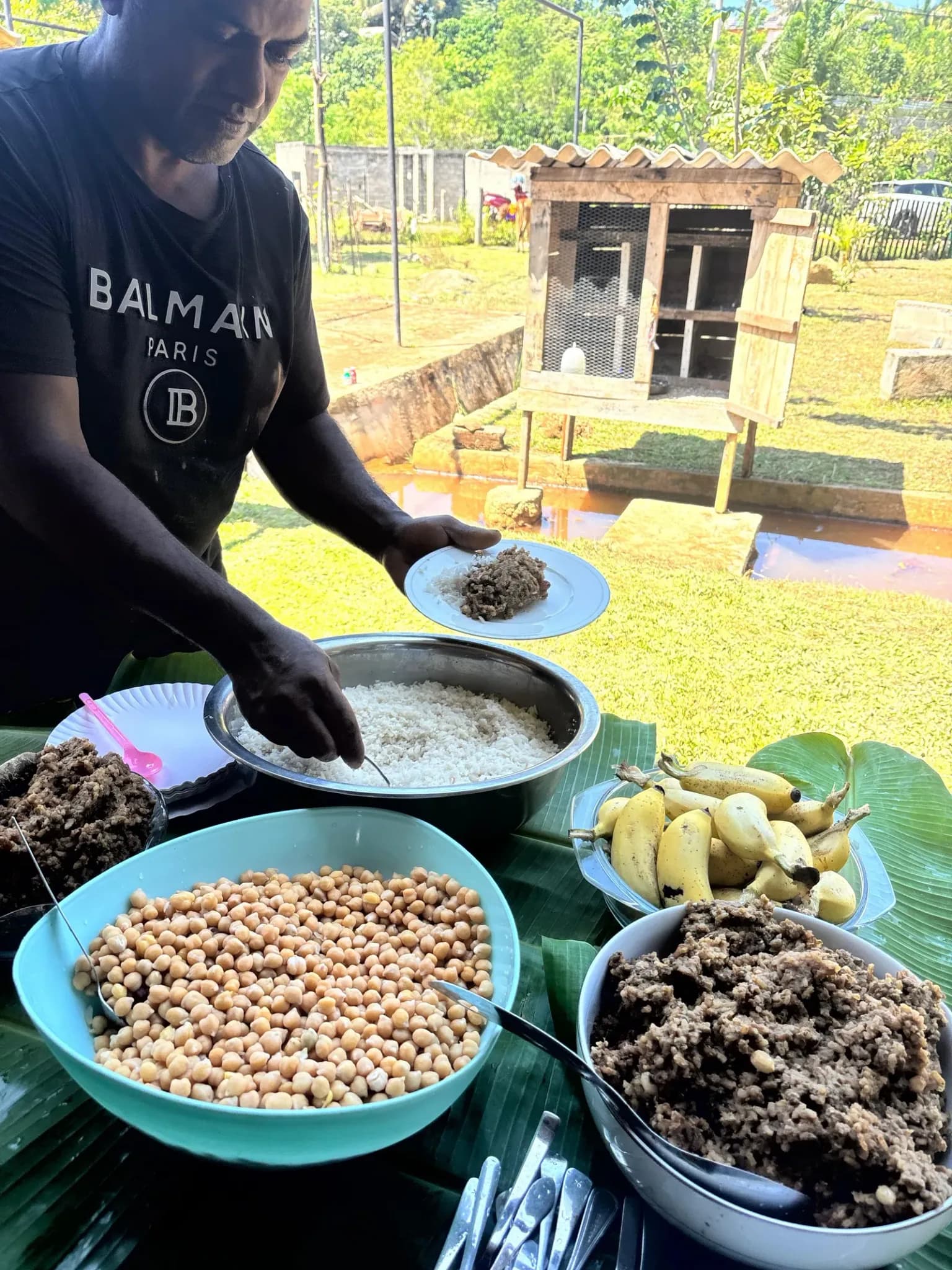 Preparing a farm-to-table meal from freshly harvested ingredients